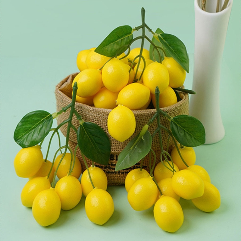 Photography Yellow - فروع الليمون الاصطناعي محاكاة الفاكهة سيخ