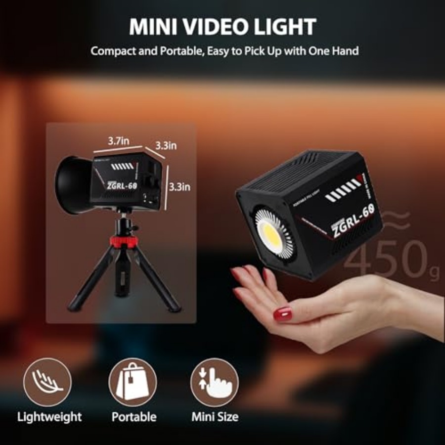 ضوء فيديو LED محمول بقوة 60 وا - مراجعة Photography Videos Free وسعره